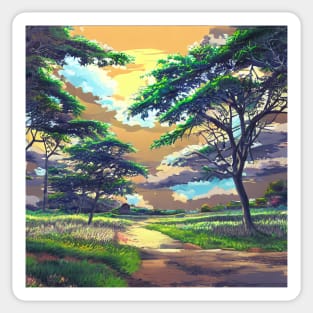 Anime Style Landscape Sticker